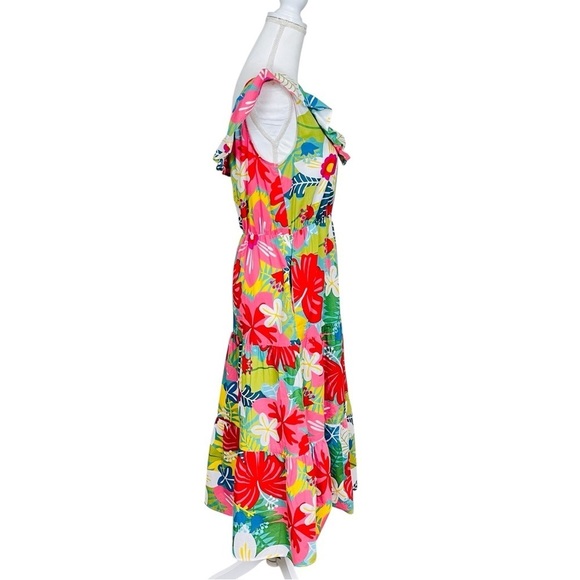 Sugarlips Tropical Print Midi Dress Size Medium - Picture 3 of 11